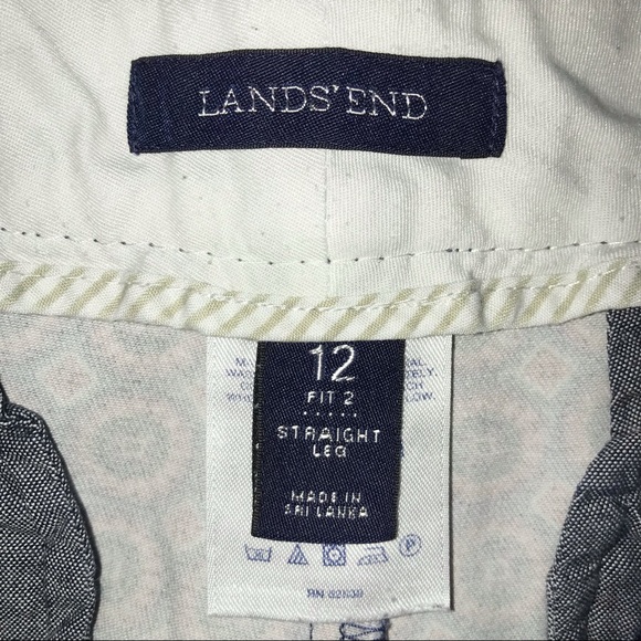 Lands End pants, intricate pattern in blues/pinks - Picture 10 of 12